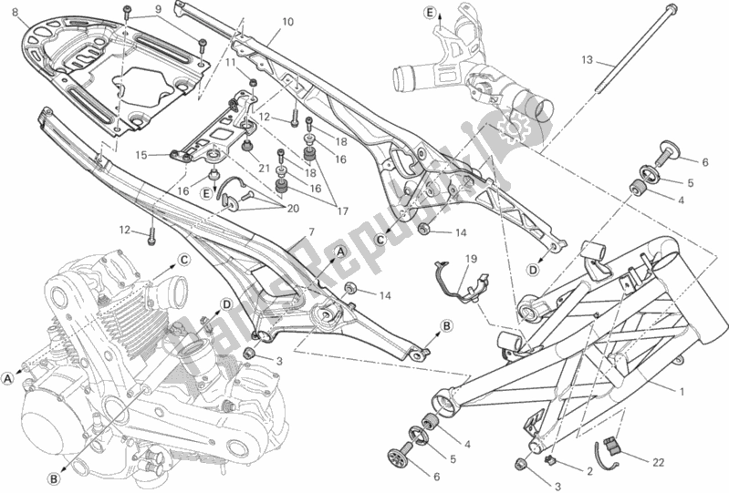 Alle onderdelen voor de Kader van de Ducati Monster 795 EU Thailand 2015
